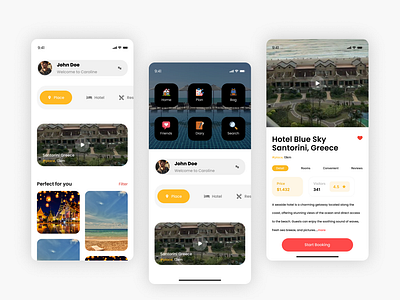 Hotel Booking App – Find Your Perfect Getaway! bookingexperience branding cleandesign dailyui design dribbbleshots figmadesign graphic design hotelbookingapp illustration minimalui mobileappui productdesign travelappdesign travelplanning ui uiuxdesign userexperience