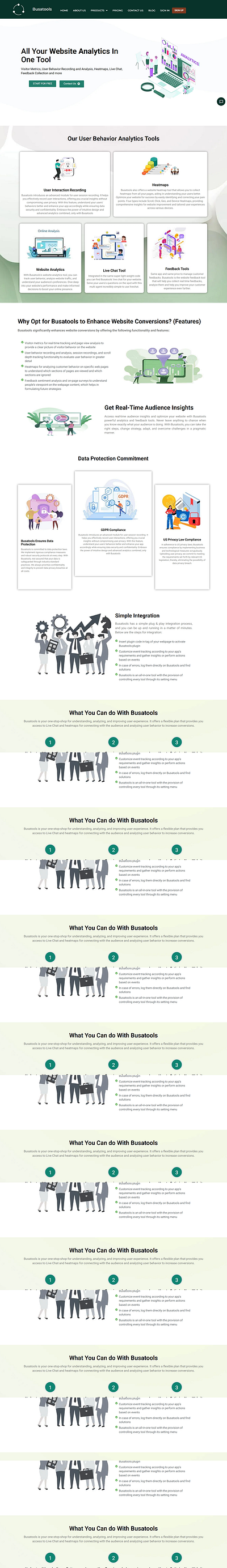 Busatools creative landing page