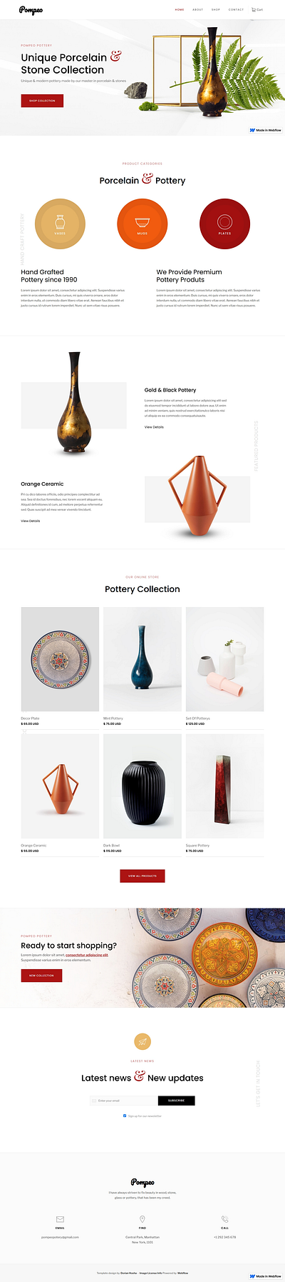 Pompeo creative landing page