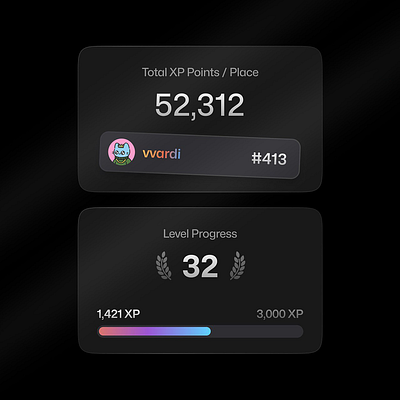 🎮 XP Leaderboard & Progress UI 3d animation branding card graphic design logo motion graphics nft ui ux