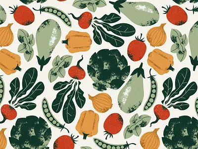 Vegetables seamless pattern artichokes food illustration pattern retro retro sryle surface pattern vector vegetables