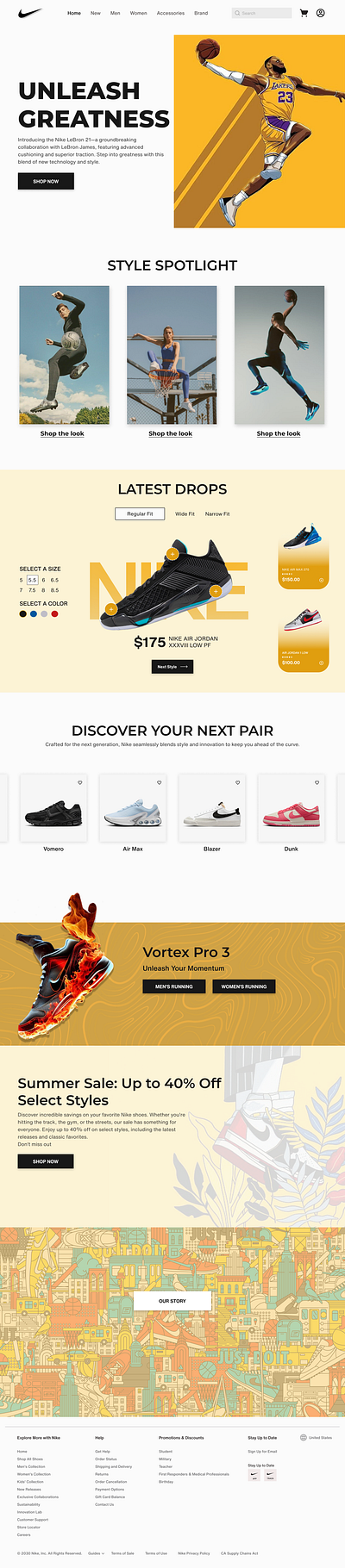 Nike Landing Page | Concept figma landing page nike sports uiux website design