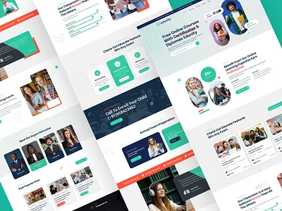 Online Education Website UI/UX Design college e learning edcation landing page educatiion landing page education learning learning platform online class online corses online course online education school university web web design website