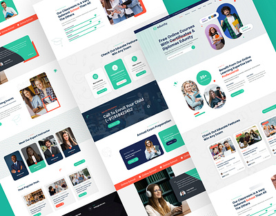 Online Education Website UI/UX Design college e learning edcation landing page educatiion landing page education learning learning platform online class online corses online course online education school university web web design website