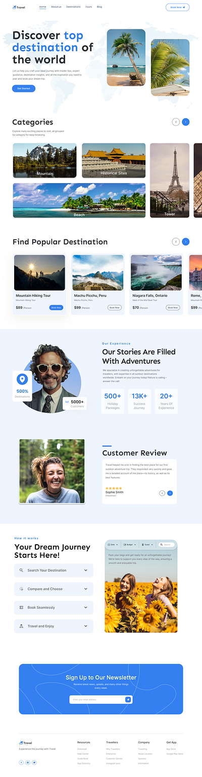 Travel | Website | Concept landing page travel website ui uiux