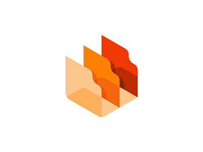 Data Folder Logo blockchain cube data digital folder hexa logo tech technology
