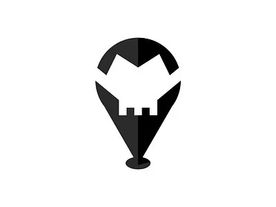 Skull Pin Logo abstract face location logo maps pin skull