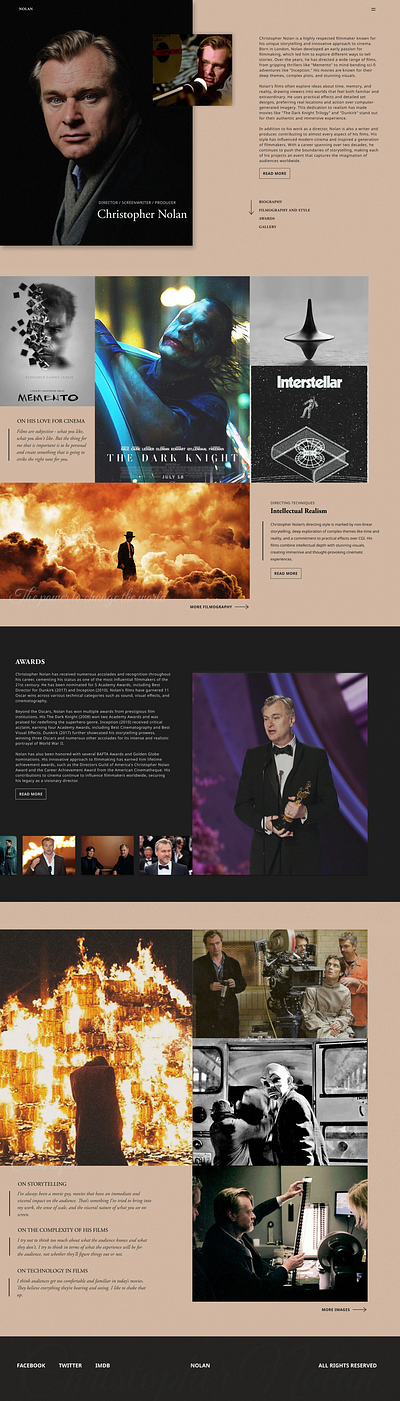 Nolan | Concept landing page nolan ui uiux website design