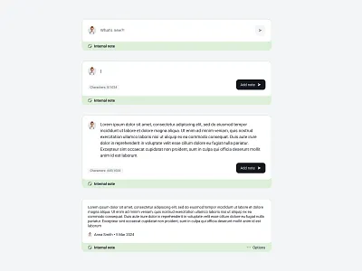 States of note. CRM comment components crm figma note post states ui ux variables