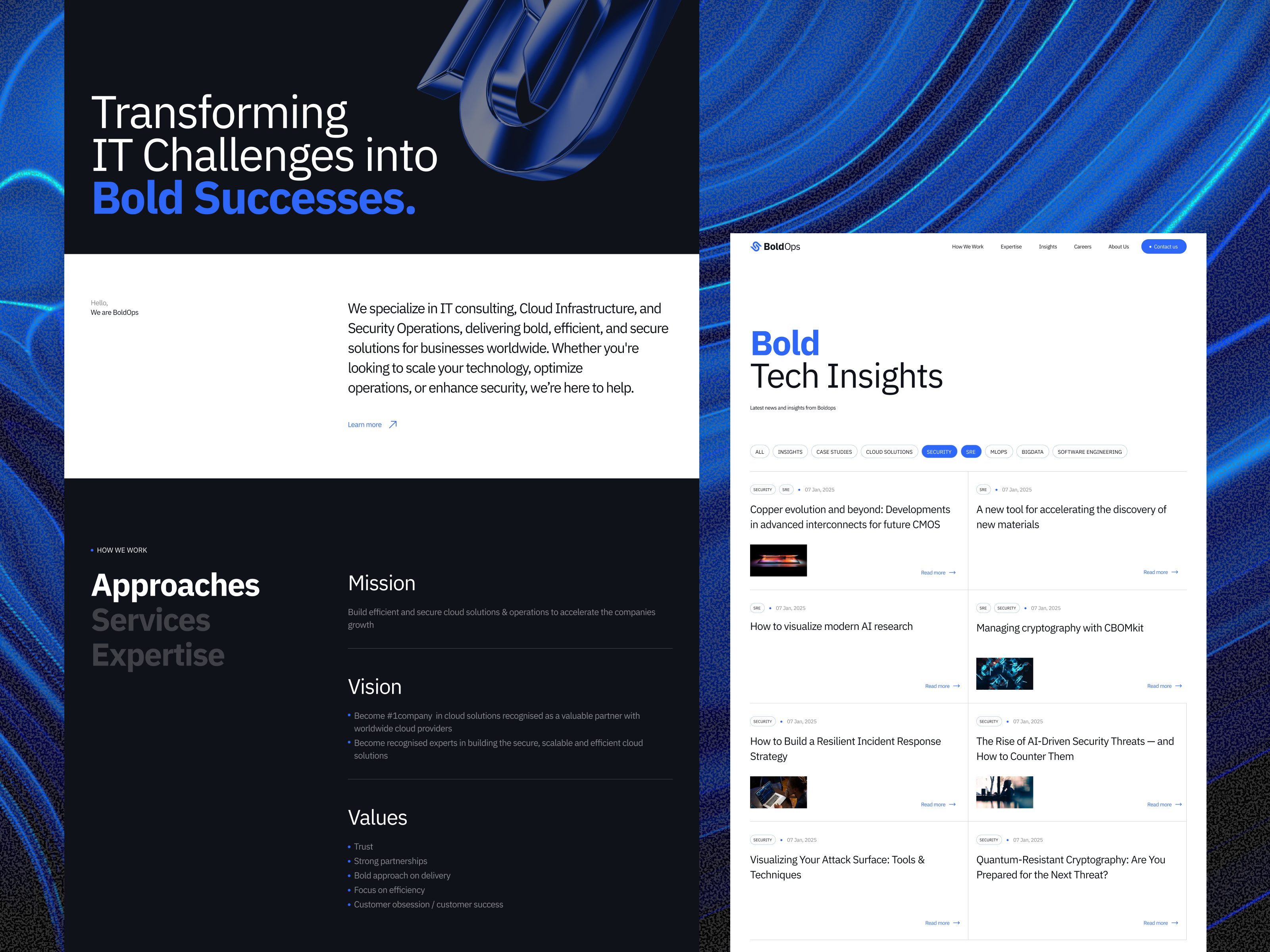 Design and Development for an IT Consulting Company branding cloud infrastructure company innovation it consulting logo partnerships security operations ui webflow website