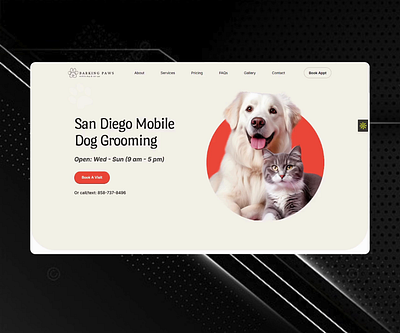 Framer Website Development for a Premium Mobile Pet Grooming bookingux frameragency framercms framerexperts framerwebdev responsiveframerdesign whitelabeldev
