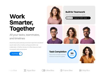 Clean website home hero section component for Framer cta framer header hero home landing ui ui design ui kit webdesign website website design