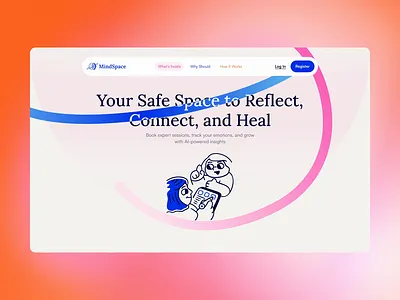 MindSpace Landing Page animation branding consultancy dashboard design figma design illustration landing page logo ui ui design web page website website design