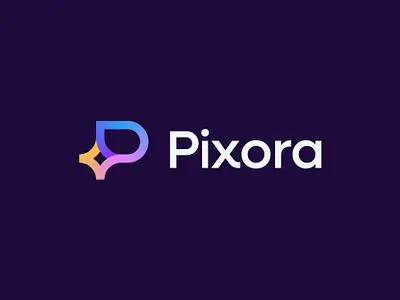 Pixora - Logo Concept 1 abstract ai app app icon branding connection creative direction editor flow gradient icon identity image logo minimal star success symbol tech