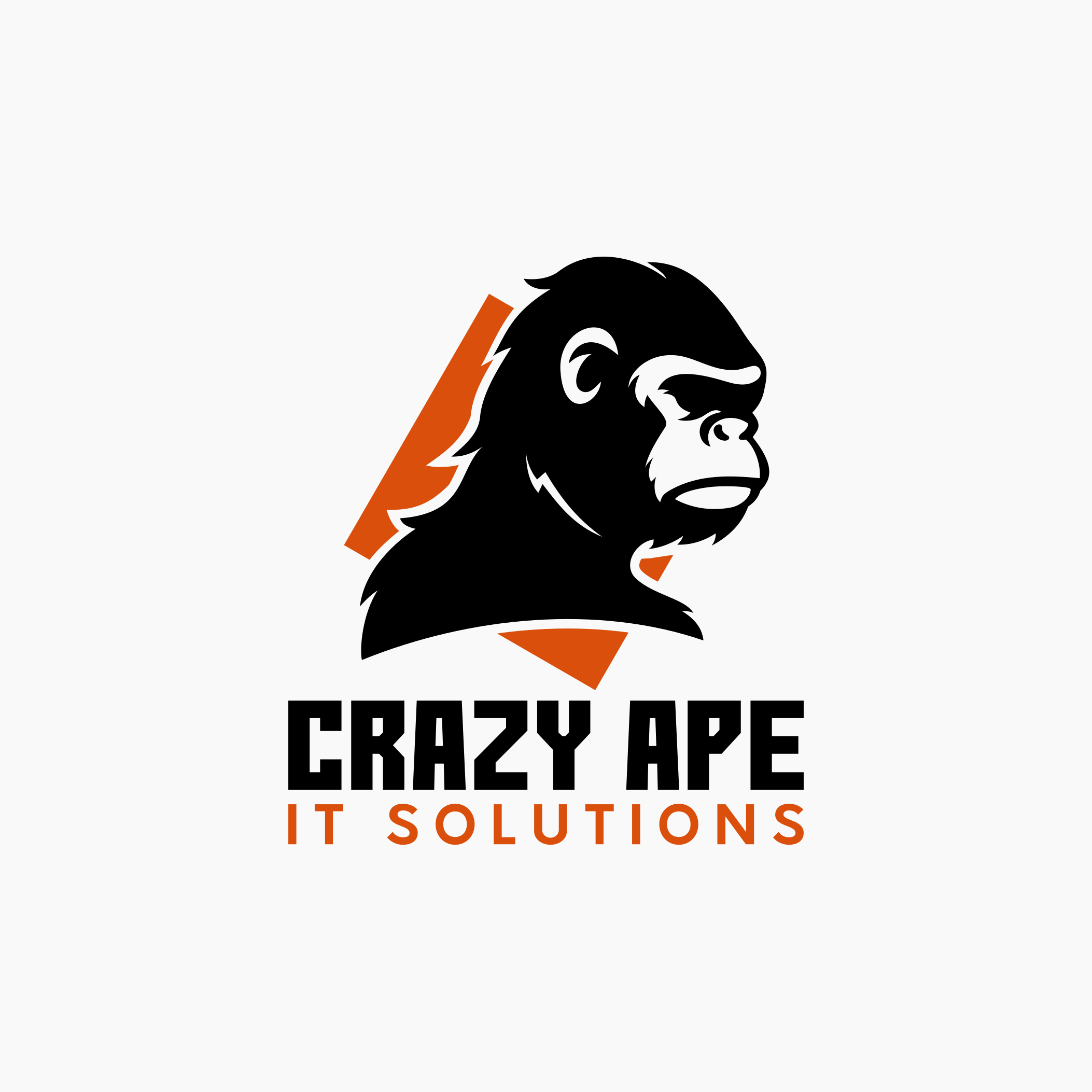 Logo Design for Crazy Ape IT Solutions ape brand identity branding commission design freelance work graphic design logo logo design logo design branding logo designer vector