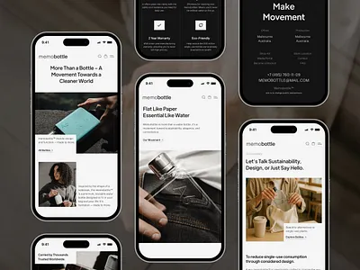 memobottle Luxury Modern Bottle Ecommerce Mobile Website Design app design awwwards bottle branding company profile ecommerce elegant grid landing page luxury minimalist mobile modern ngo ngo website responsive sustainable ui web design website