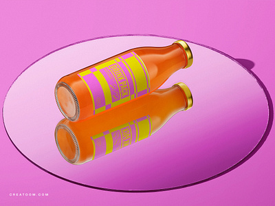 😍 Drink Bottle Mockup On Round Mirror adobe photoshop drink bottle mockup drink packaging mockup free free mockup freebies glass bottle glass packaging graphic design juice bottle mockup juice packaging mockup mockup orange juice mockup packaging mockup psd