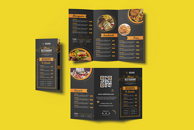Restaurant Modern Food Menu Trifold Brochure Design 3d advertising animation branding design flyer food food menu graphic design illustration logo motion graphics ui ux vector