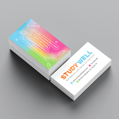 STUDY WELL Business Card 90x50 branding business card design graphic design logo polygpraphy