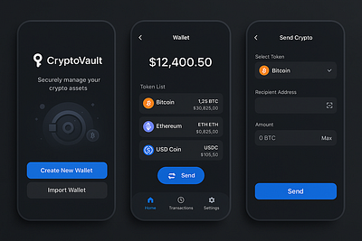 Crypto Wallet App app crypto crypto wallet crypto wallet app daily daily mobile design daily ui daily uiux daily ux design graphic design mobile mobile app mobile app design new ui uiux uiux design ux wallet