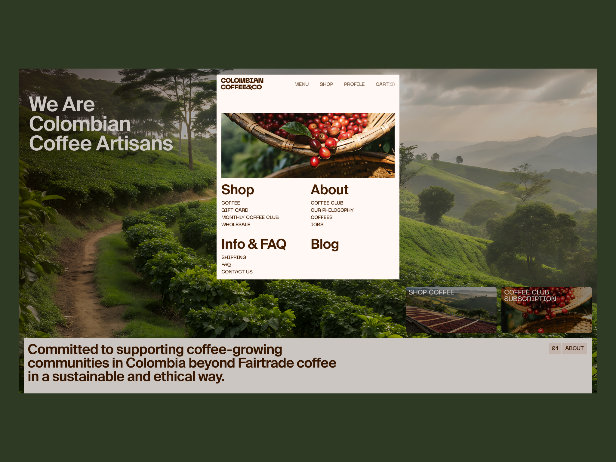Colombian Coffee | design concept design ecommerce landingpage typography ui ux web design