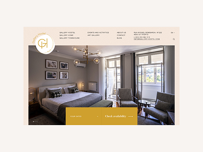 Gallery Hostel Website clean design minimal ui ui user interface web design