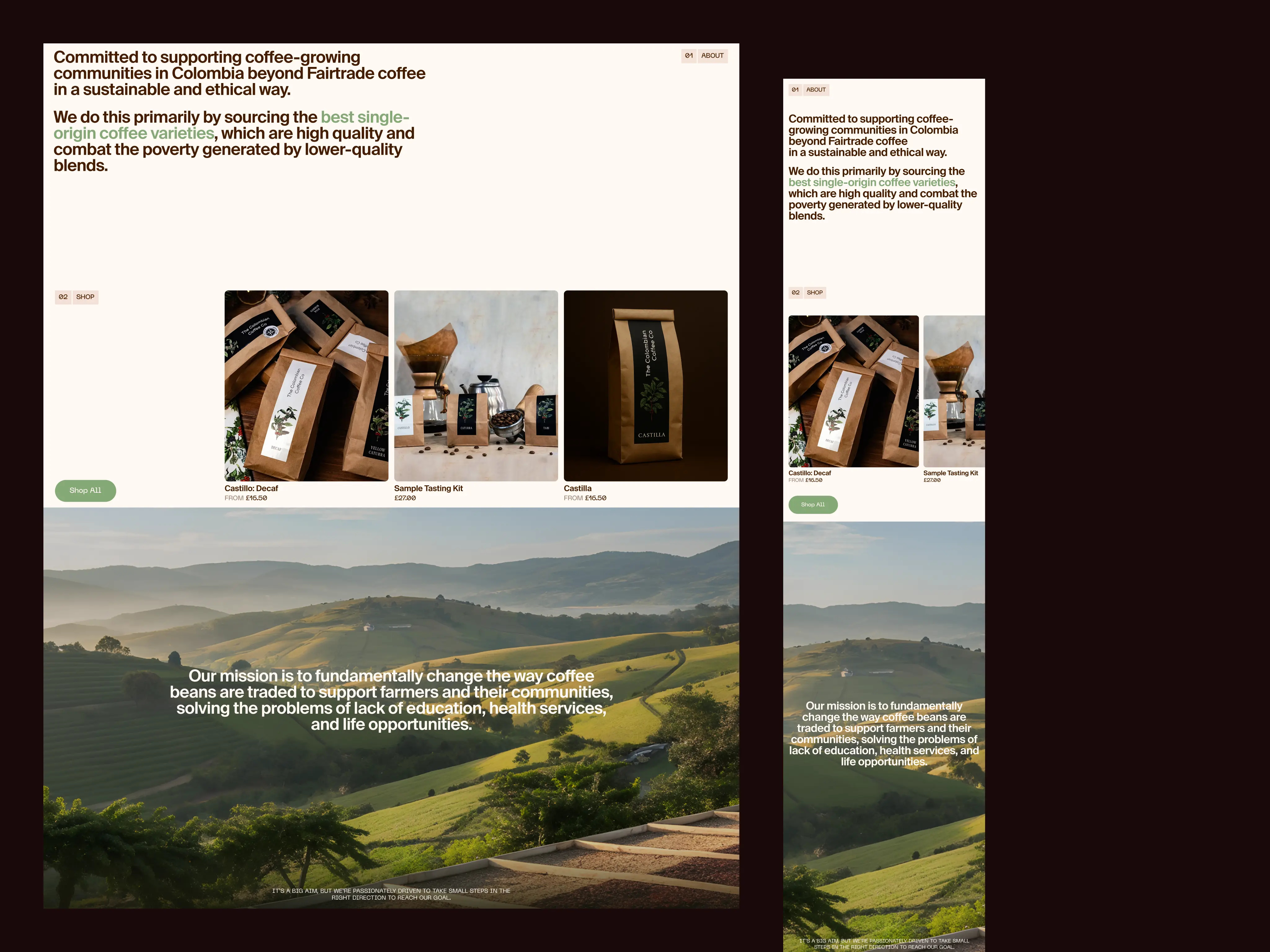 Colombian Coffee | design concept design ecommerce landingpage typography ui ux web design
