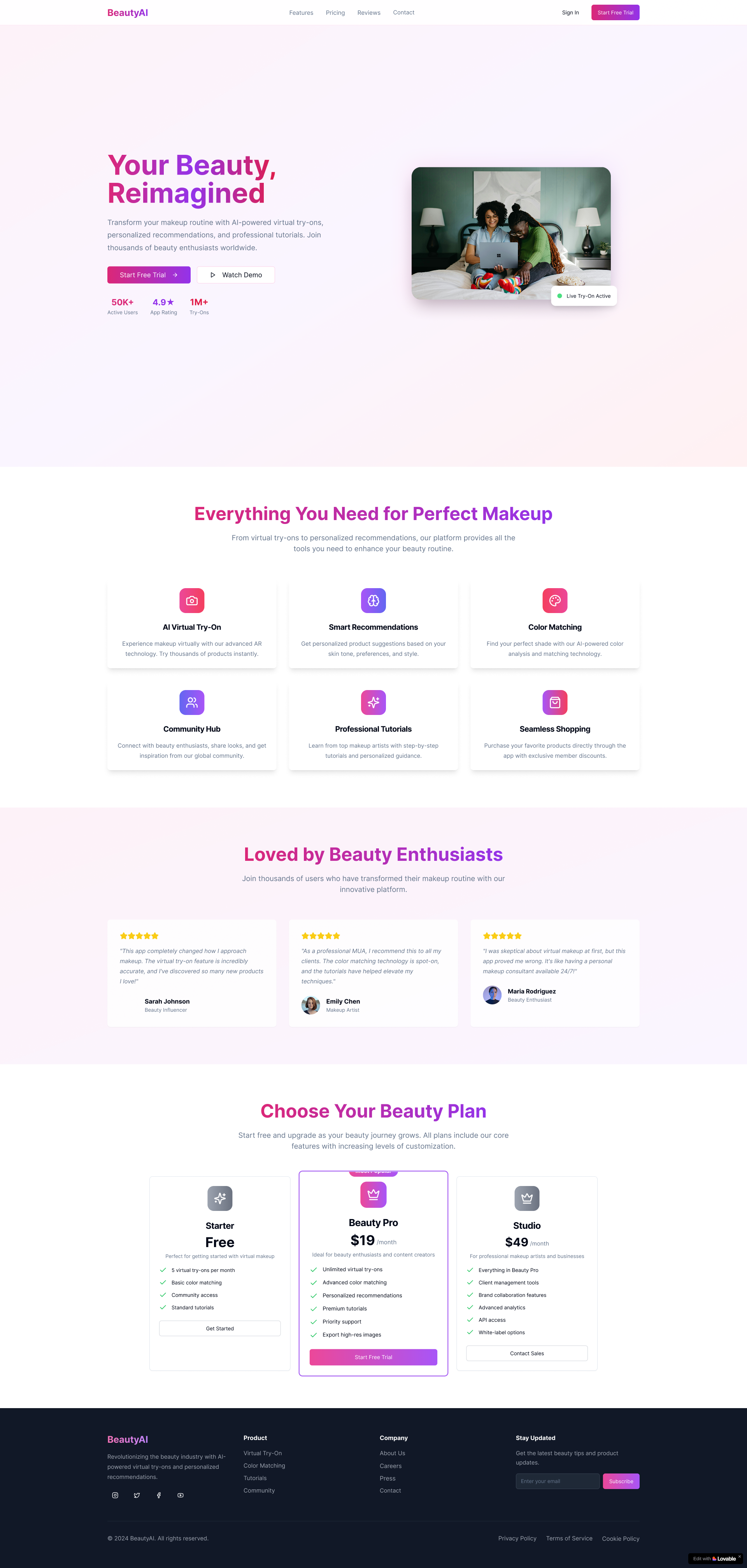 Example of Saas Landing Page Design