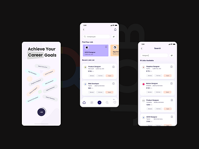 Job Finder App career hiring hiring app hiring platform job finder job finder app job finder app ui design job hunter app job listing job portal app job recruiter app job search job seeker app vacancy