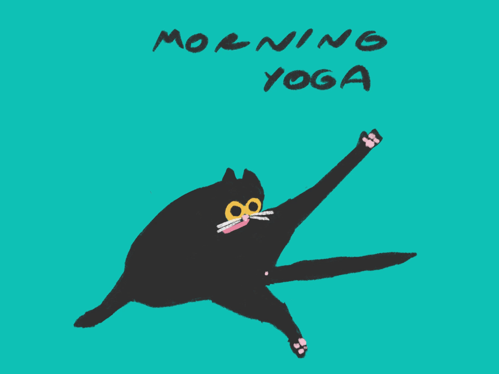 Morning routine animated gif animatedgif animation cat funny gastaloop illustration lick morning neko yoga