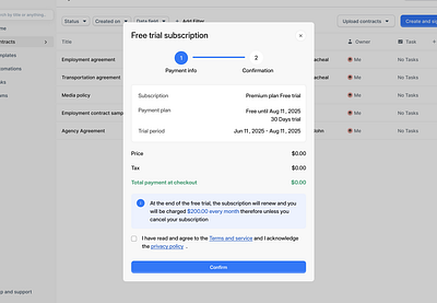 Payment modal - Web app design. minimalism modal payments plans pop over pop up popover popup product design settings ui ui design user interfacce