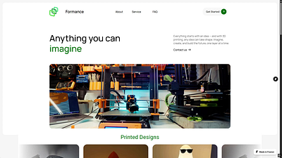 3D Printing Startup Website Design 3d lending minimalist startup ui website