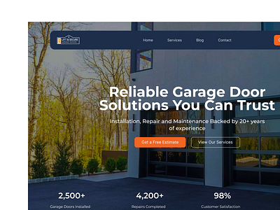 Garage Door Hero b2cdesign branding figmadesign herodesign homeimprovement servicewebsite uidesign uxdesign websitedesign