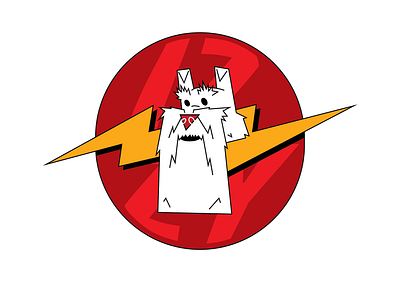 Izzy bolt color design dog illustration red schnauzer thunder vector white yellow