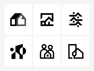 House logos abstract creative home house logo logo design minimal negative space real estate realty simple smart