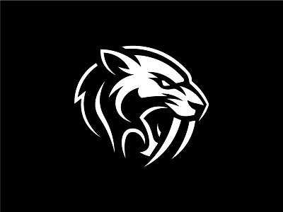 monochrome stylish saber head logo animal branding graphic design icon illustration lion logo logos panther roar. saber vector wild