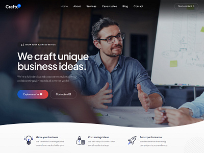 Crafto - AI-Powered WordPress Theme - IT Business animation it it business it website design responsive theme