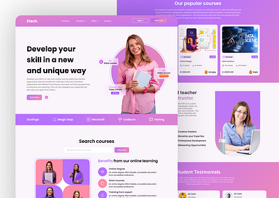Empower Learning with Innovation courseplatform creativedesign design digitallearning e learning edtech educationwebsite gradientdesign landingpagedesign learningmanagementsystem learningplatform modernweb onlinelearning responsivedesign teachingplatform uiuxdesign userinterface uxinspiration webdesign