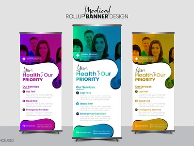 Outstanding Eye-Catching Medical Healthcare Rollup Banner Design professionalclinicads.