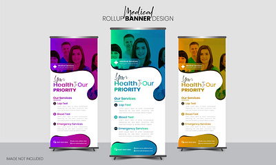 Outstanding Eye-Catching Medical Healthcare Rollup Banner Design professionalclinicads.