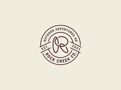 Rock Creek Co. apparel brand identity branding emblem logo logo design monogram outdoor rock creec