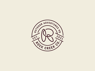 Rock Creek Co. apparel brand identity branding emblem logo logo design monogram outdoor rock creec