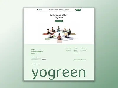 Find Your Flow - The Yogreen Website Experience animation footer design framer framer expert framer website mobile web design responsive web design ui ui ux design web design web development website website design wellbeing website yoga course yoga studio yoga website