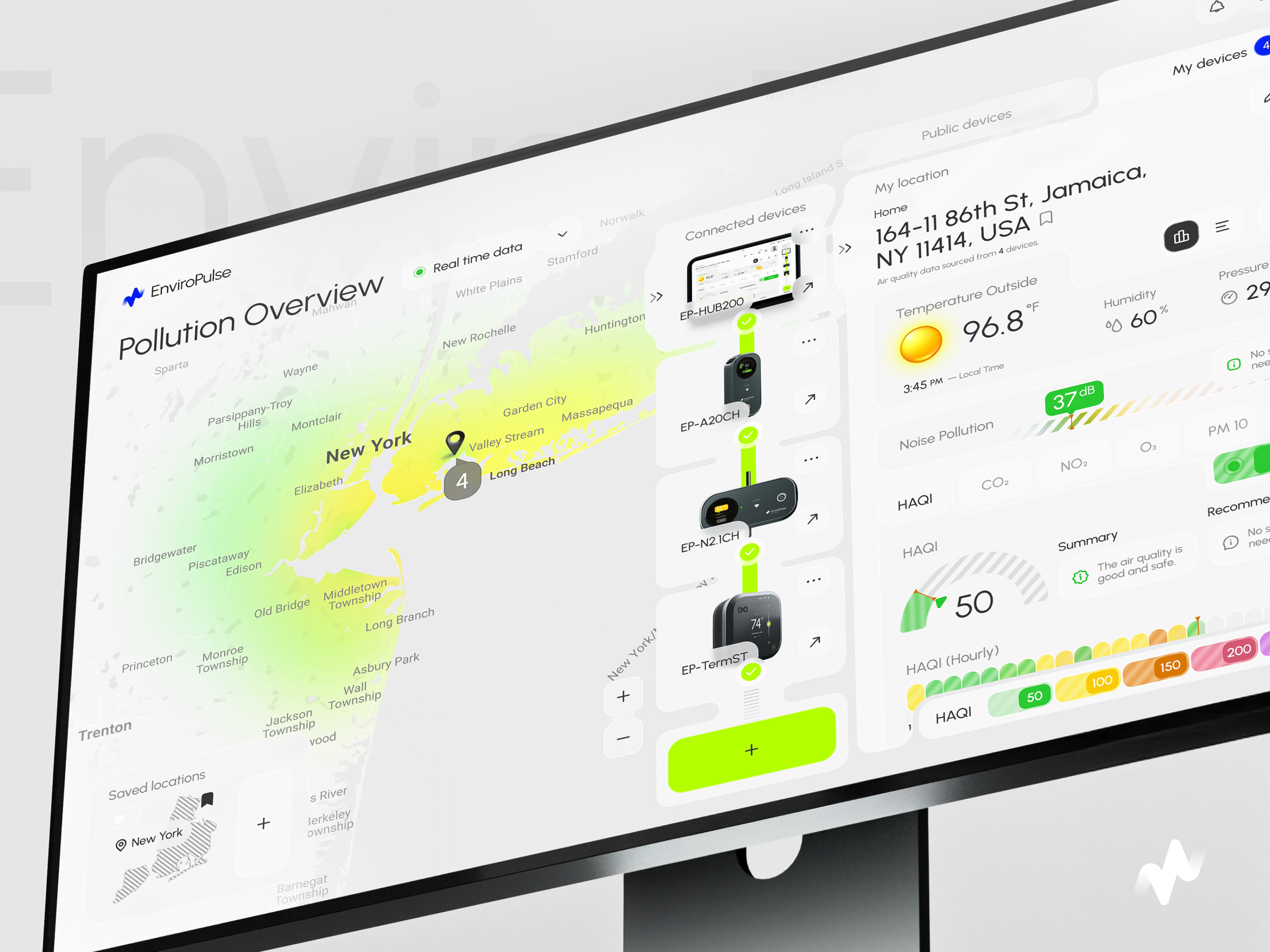 EnviroPulse - Environmental Monitoring Platform - UX/UI environmental monitoring modern ui