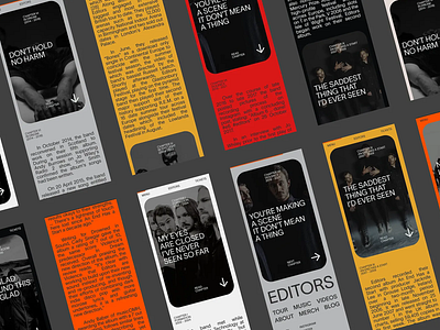 Editorial Music Archive Layout album design album story archive layout artist profile band archive band content card layout content first creative concept editorial design mobile flow mobile layout music music interface typographic grid ui design ui inspiration ux design ux storytelling visual rhythm