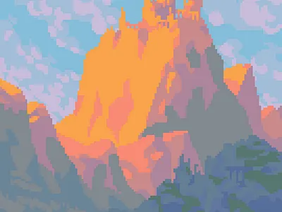 PixelTower cityonmountain logo pixelmountain pixeltoiwer tower