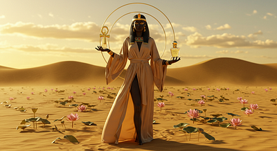 NEFERTEK – Ancient Egyptian Perfume Concept digital art graphic design logo