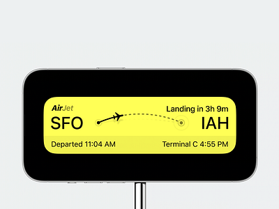 Flight Tracker Mobile Widget airline airport information arrival time clear layout flight monitor flight status flight tracker live updates minimal design mobile interface mobile widget modern interface real time tracking terminal details tracker travel travel app ui design ux design widget