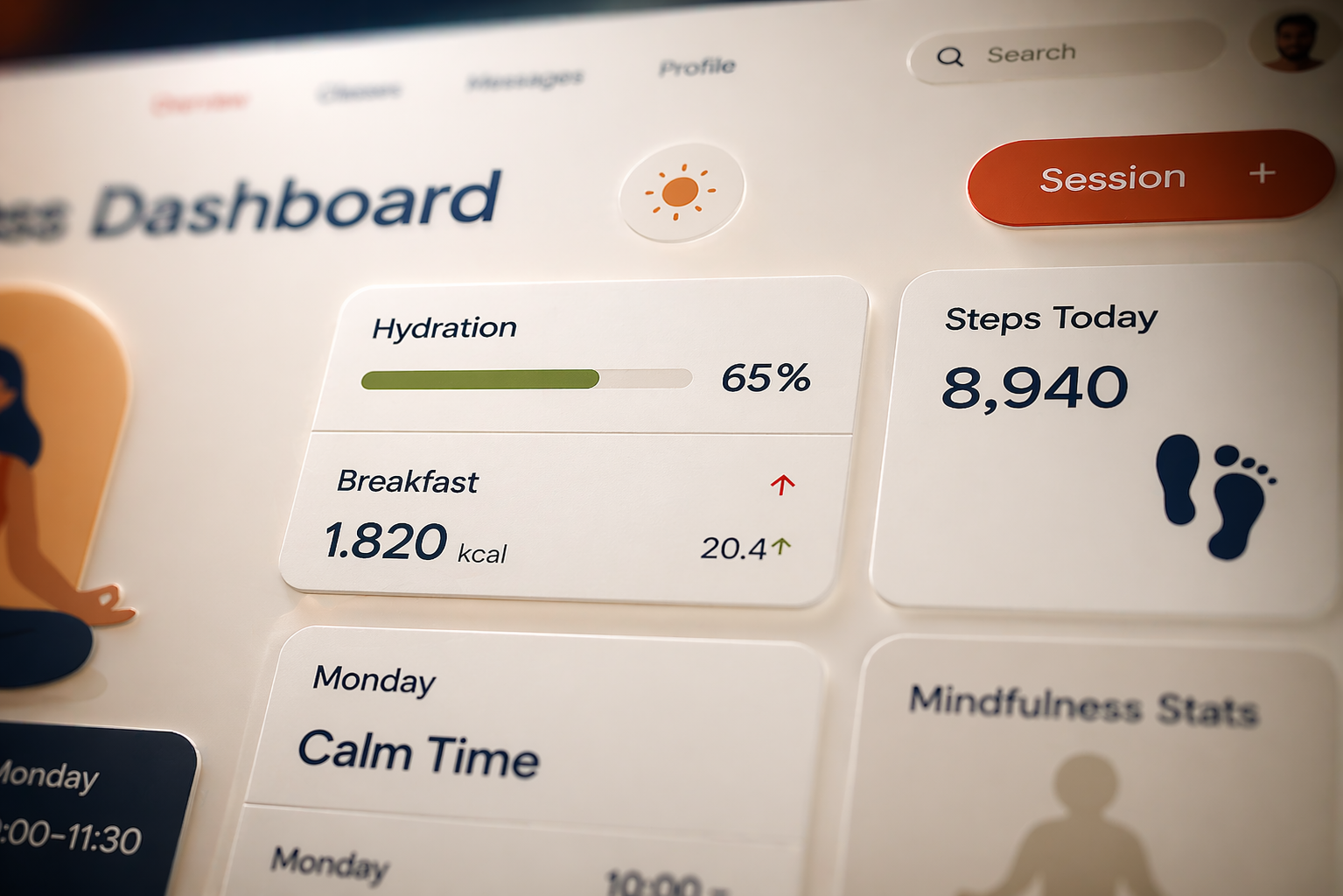 🧘‍♀️ YogaFlow – Wellness Dashboard UI landing page design wellness dashboard yoga yoga dashboard