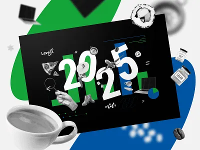 LeverX | Corporate Calendar 2025 branding calendar collage concept corporate data design graphic design illustration research